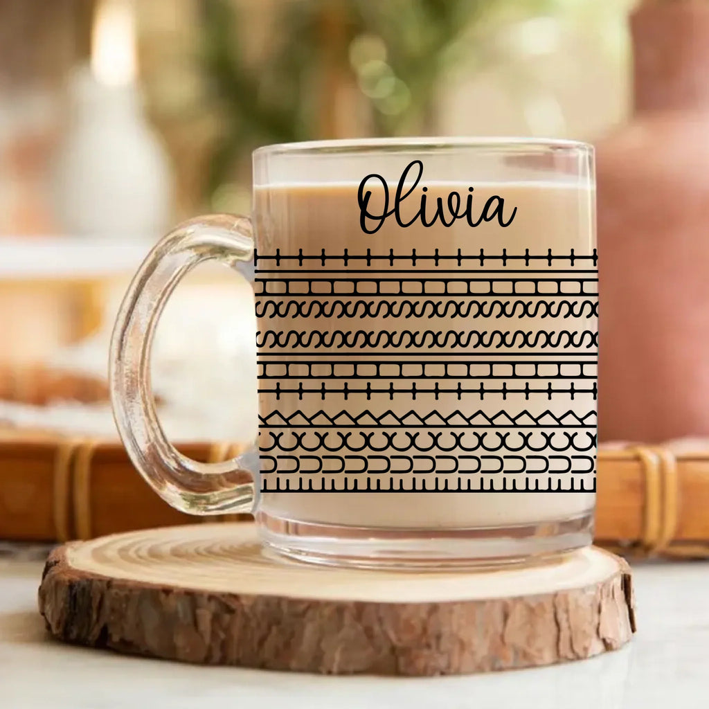Custom Name F*ck This Sh*t Glass Mug - Hidden Message Glass Mug - Funny Rude Glass Mug Gift