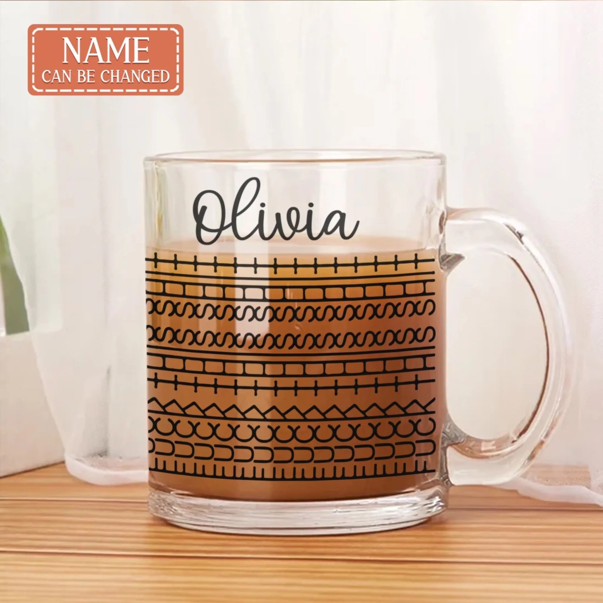 Custom Name F*ck This Sh*t Glass Mug - Hidden Message Glass Mug - Funny Rude Glass Mug Gift