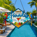 Custom Personalized Paradise Acrylic Suncatcher - Summer Gift Idea