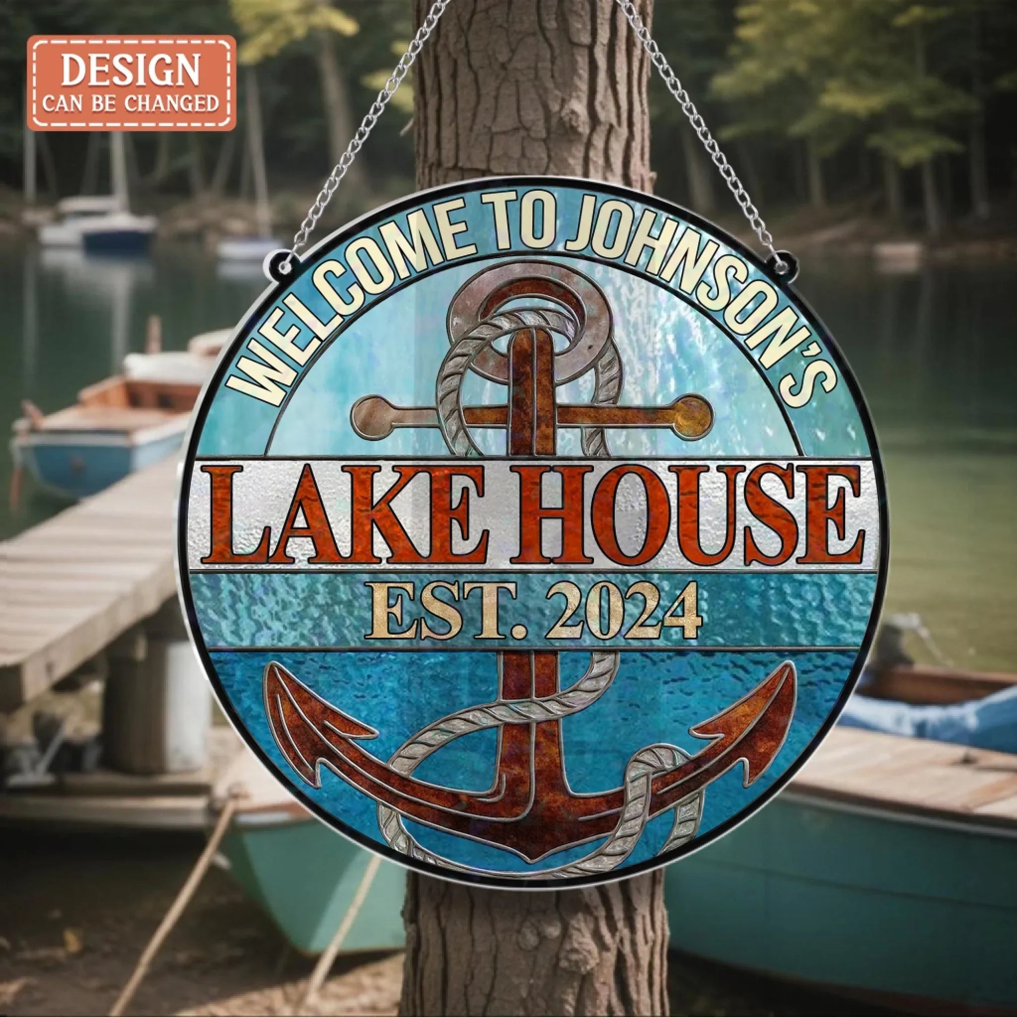 Personalized Lake House Acrylic Suncatcher - Gift Idea For Family/Couple - Welcome To Lake House