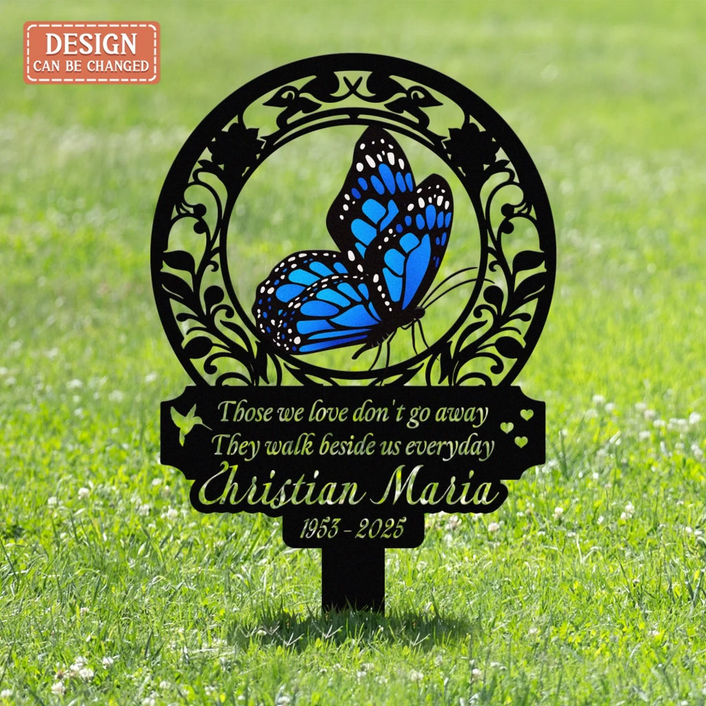 Personalized Memorial Stake - Sympathy Remembrance Metal Sign - God Has You In His Keeping I Have You In My Heart