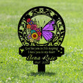 Personalized Memorial Stake Metal Sign - Sympathy Remembrance Gift - God Has You In His Keeping I Have You In My Heart