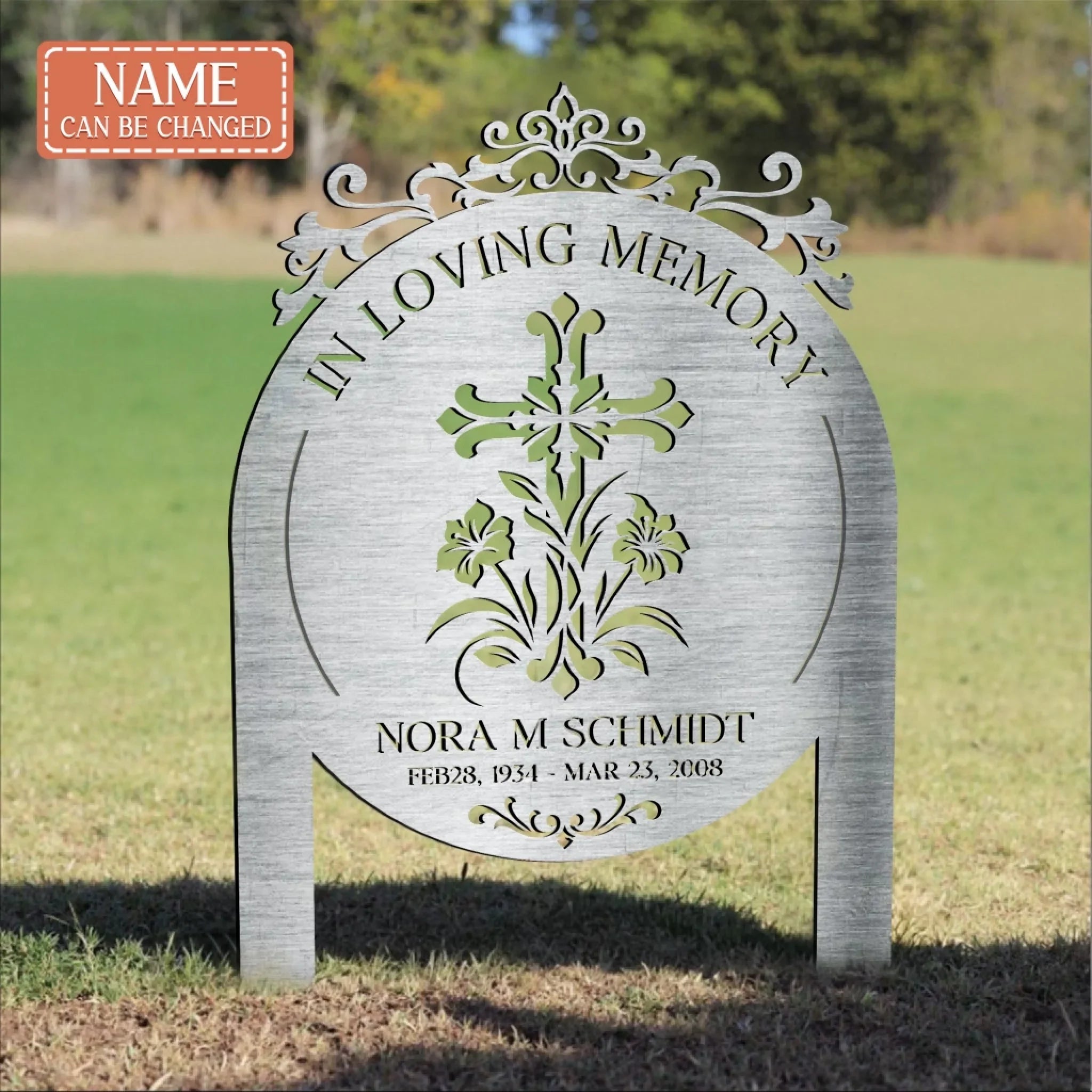 Personalized Yard Stake For Memory Dedication Garden - Metal Sign - Memorial Gift Idea - In Loving Memory