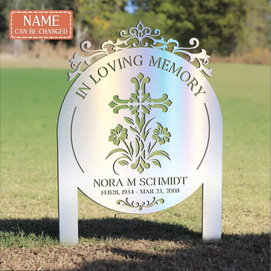 Personalized Yard Stake For Memory Dedication Garden - Metal Sign - Memorial Gift Idea - In Loving Memory