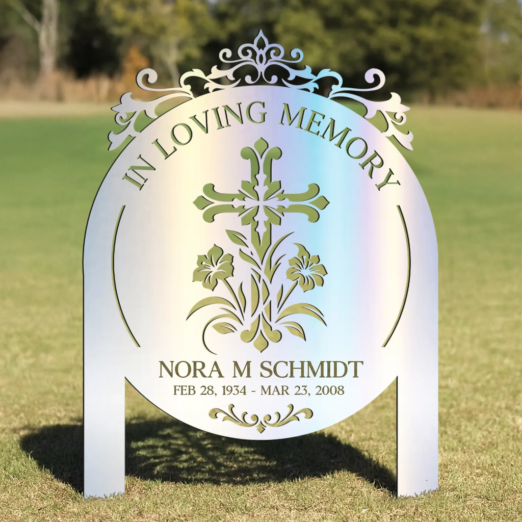 Personalized Yard Stake For Memory Dedication Garden - Metal Sign - Memorial Gift Idea - In Loving Memory