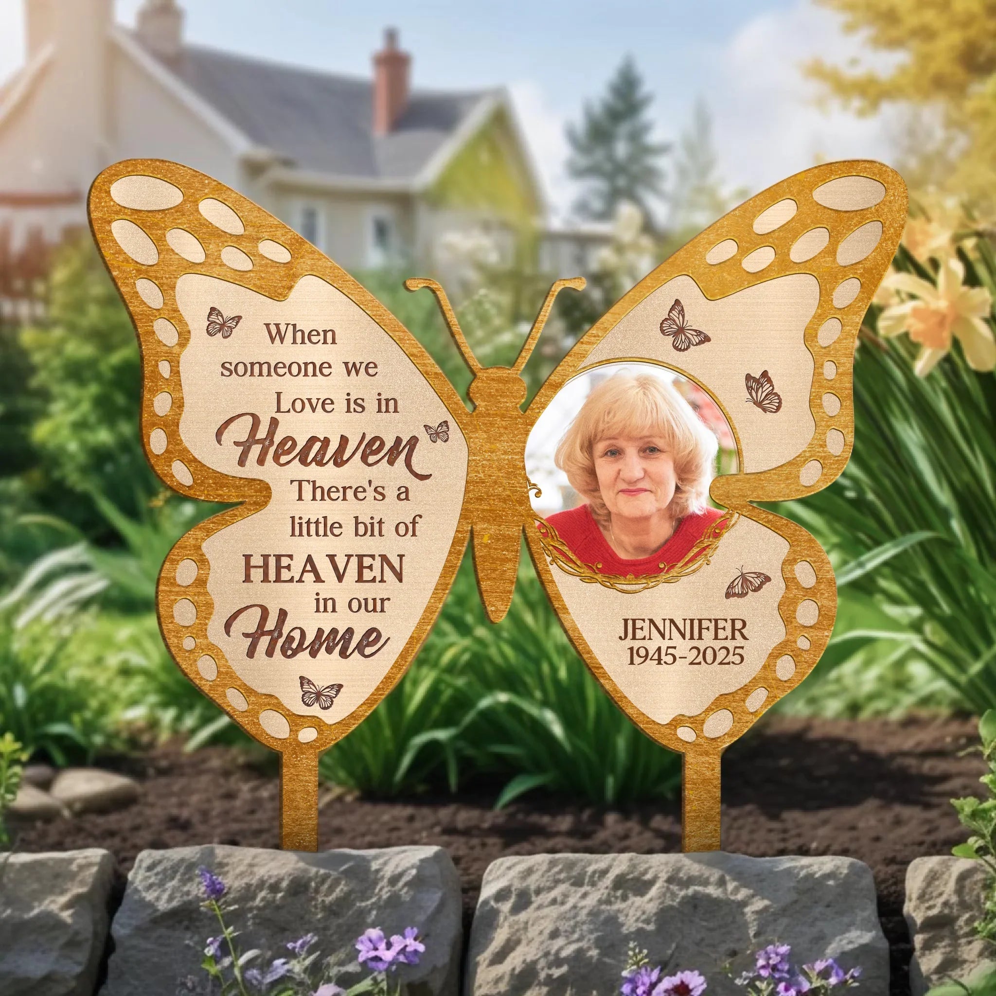 Personalized Butterfly Memorial Metal Sign - Memorial Gift Idea - When Someone We Love Is In Heaven