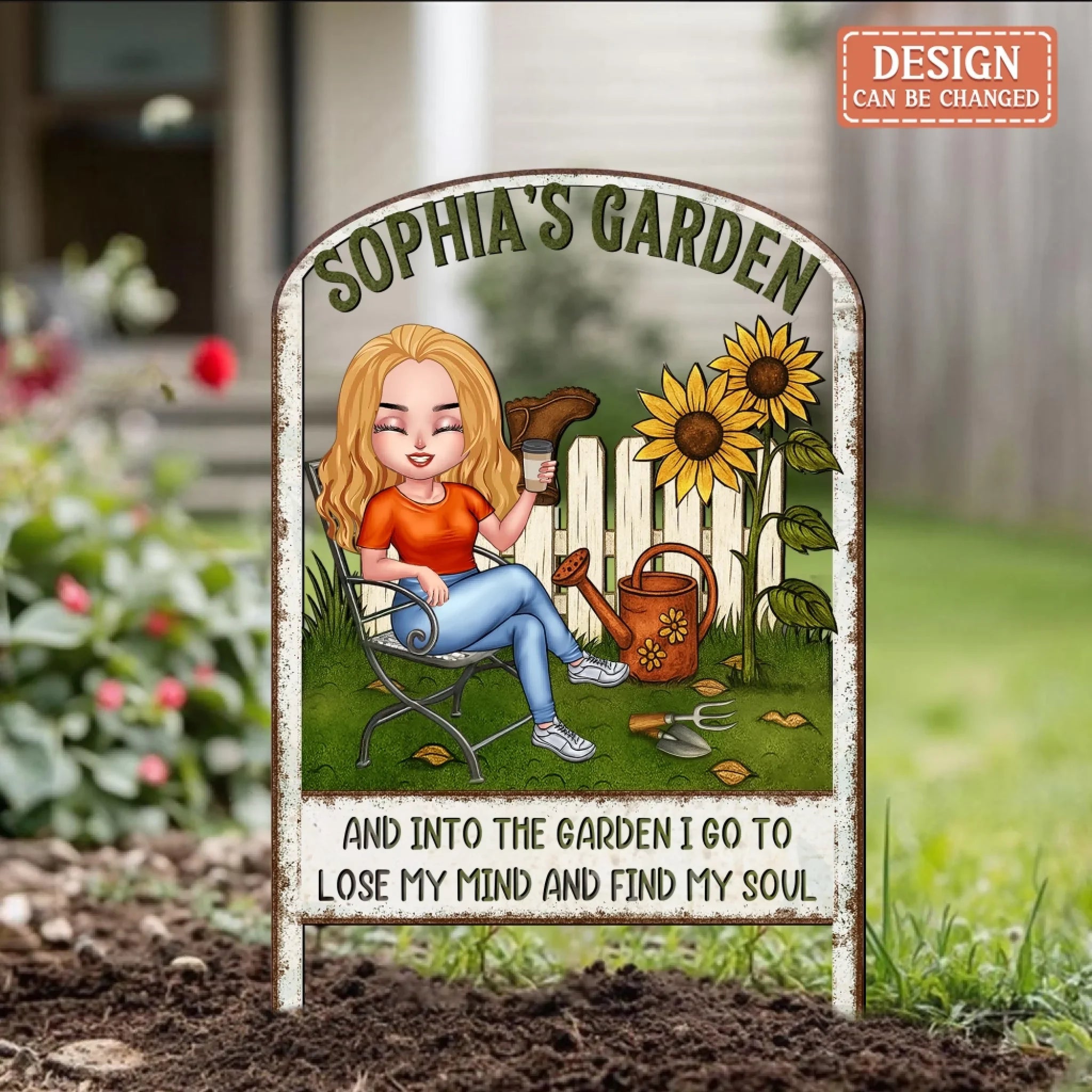 Personalized Garden Metal Sign - Gift Idea For Garden Lover - And Into The Garden I Go To Lose My Mind And Find My Soul