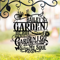Personalized Garden Black Metal Sign - Gift Idea For Garden Lovers - And Into The Garden I Go To Lose My Mind And Find My Soul