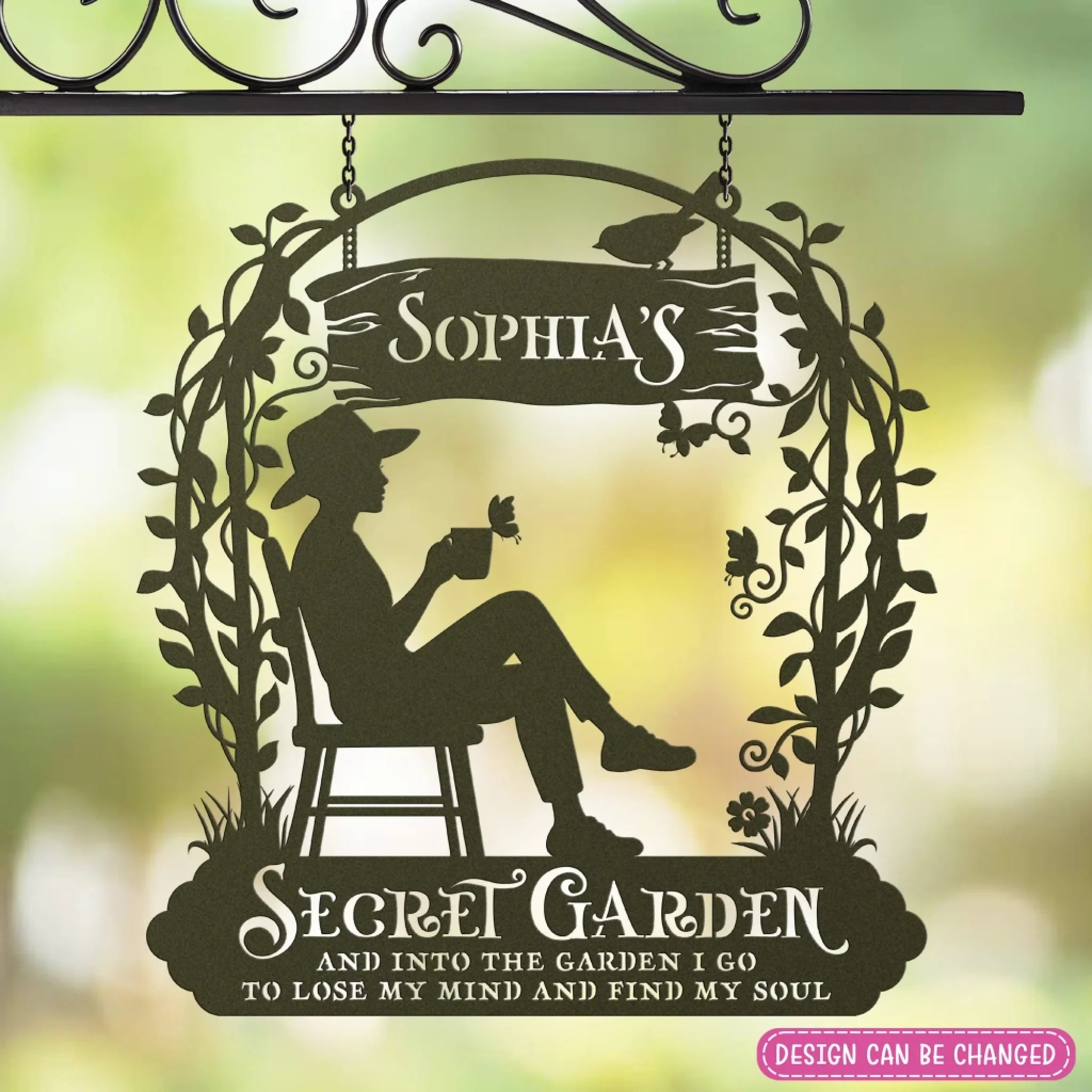 Personalized Secret Garden Metal Sign - Gift Idea For Garden Lovers - And Into The Garden I Go To Lose My Mind And Find My Soul