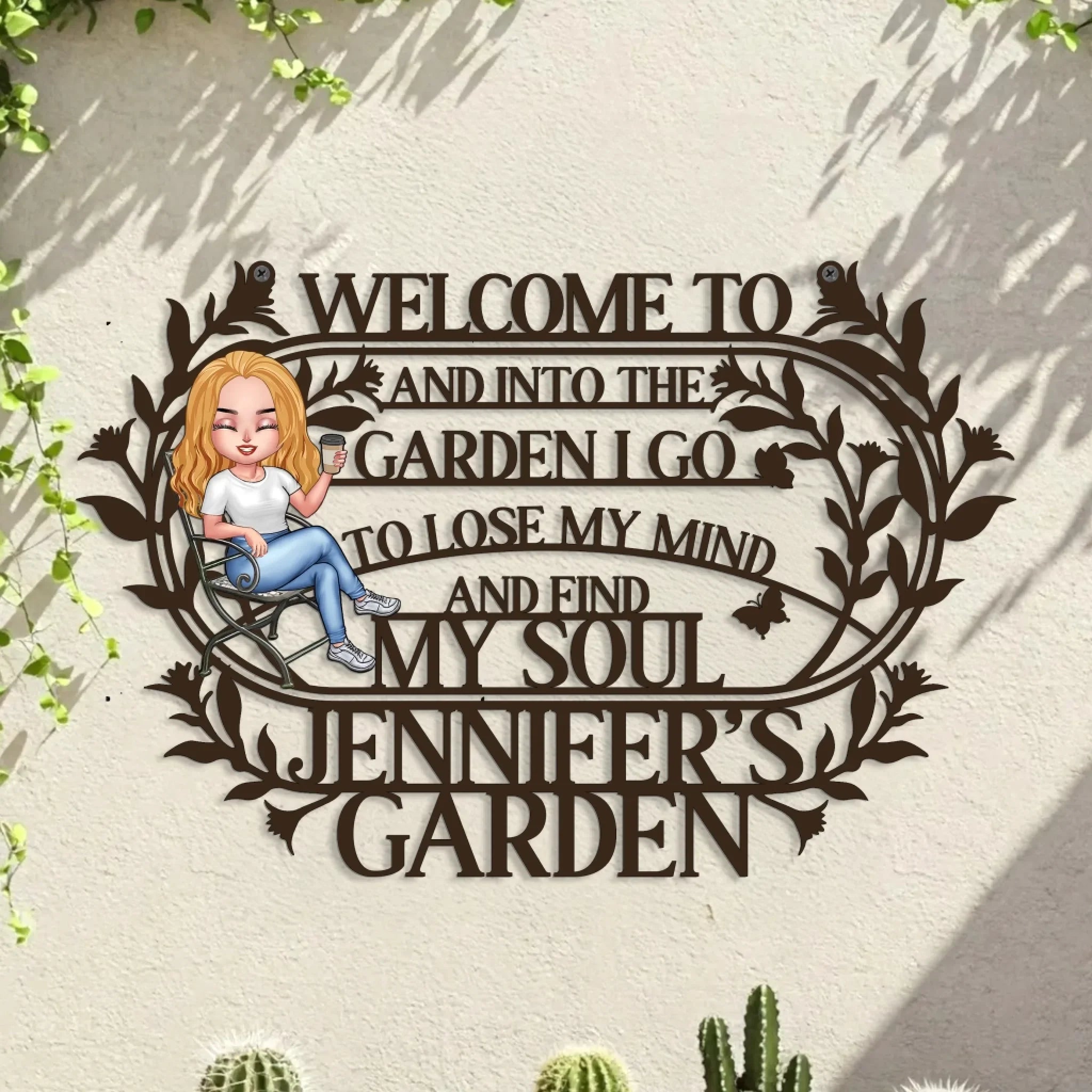 Personalized Welcome To My Garden Metal Sign - Gift Idea For Garden Owners - And Into The Garden I Go To Lose My Mind And Find My Soul