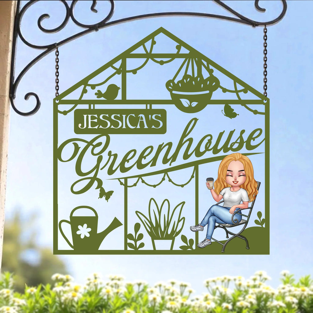 Custom Personalized Greenhouse Metal Sign - Gift Idea For Garden Owner