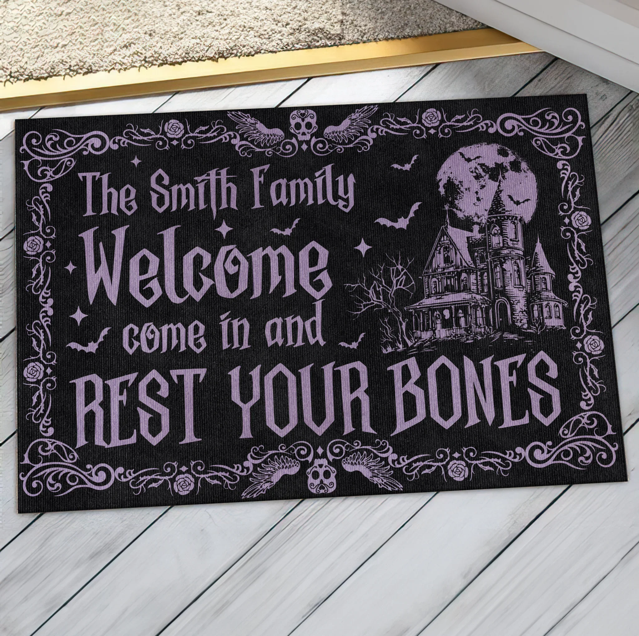 Personalized Witch Doormat - Gift Idea For Witch Lover - Come In And Rest Your Bones