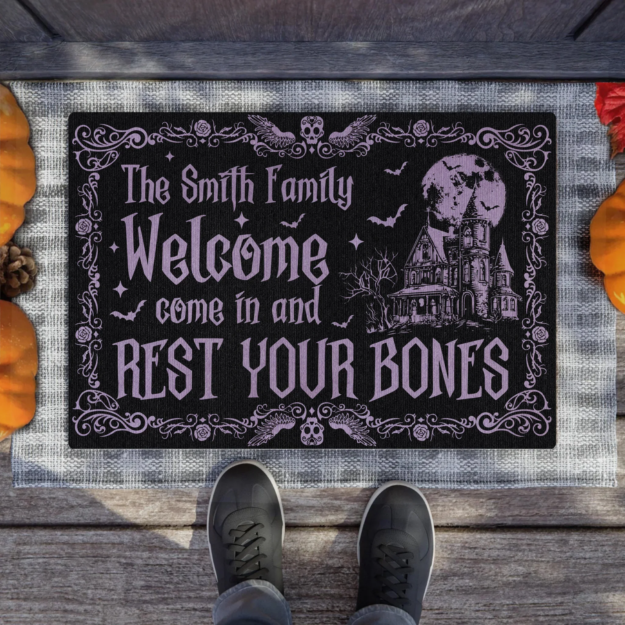 Personalized Witch Doormat - Gift Idea For Witch Lover - Come In And Rest Your Bones