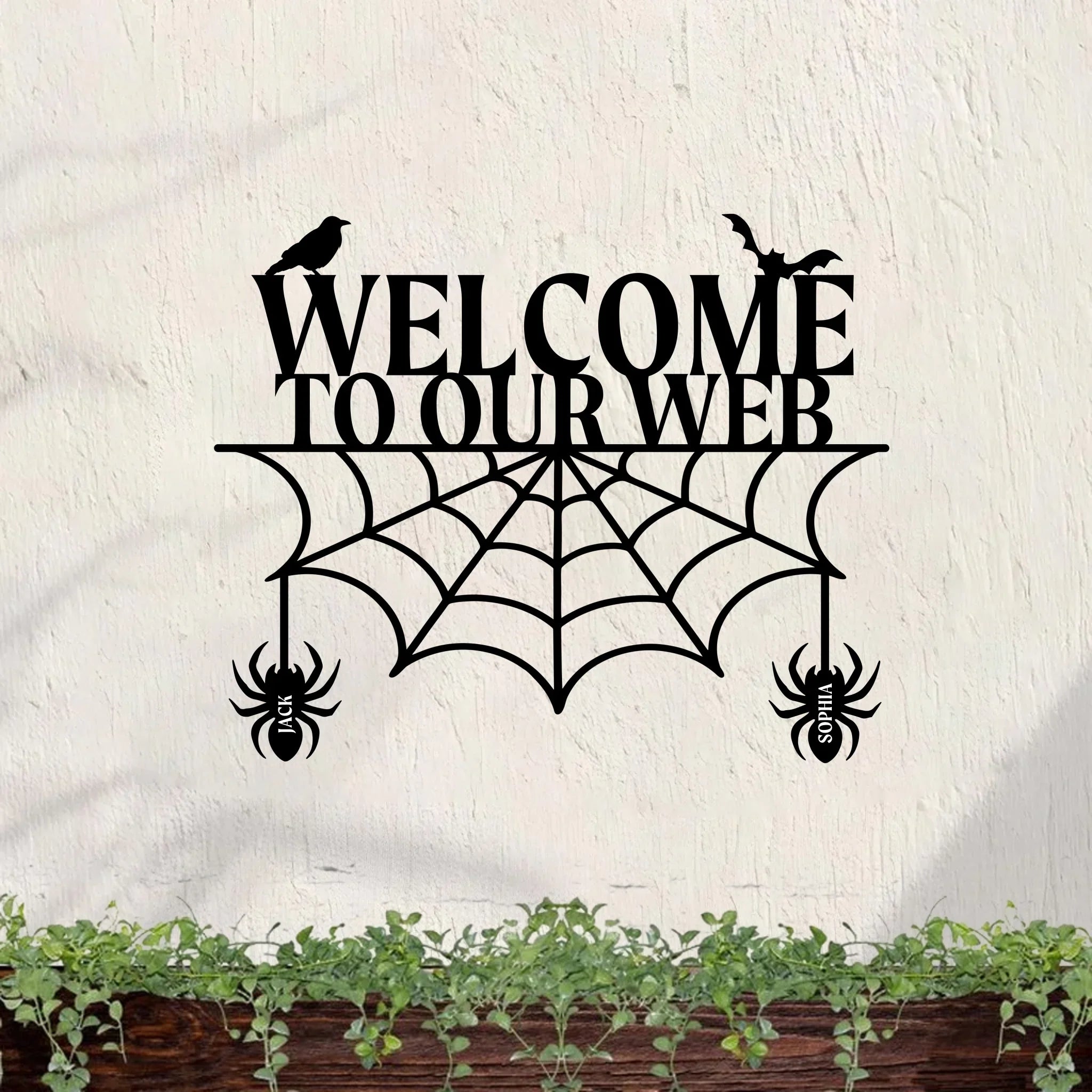 Personalized Spider Family Metal Sign - Gift Idea For Family - Welcome To Our Web