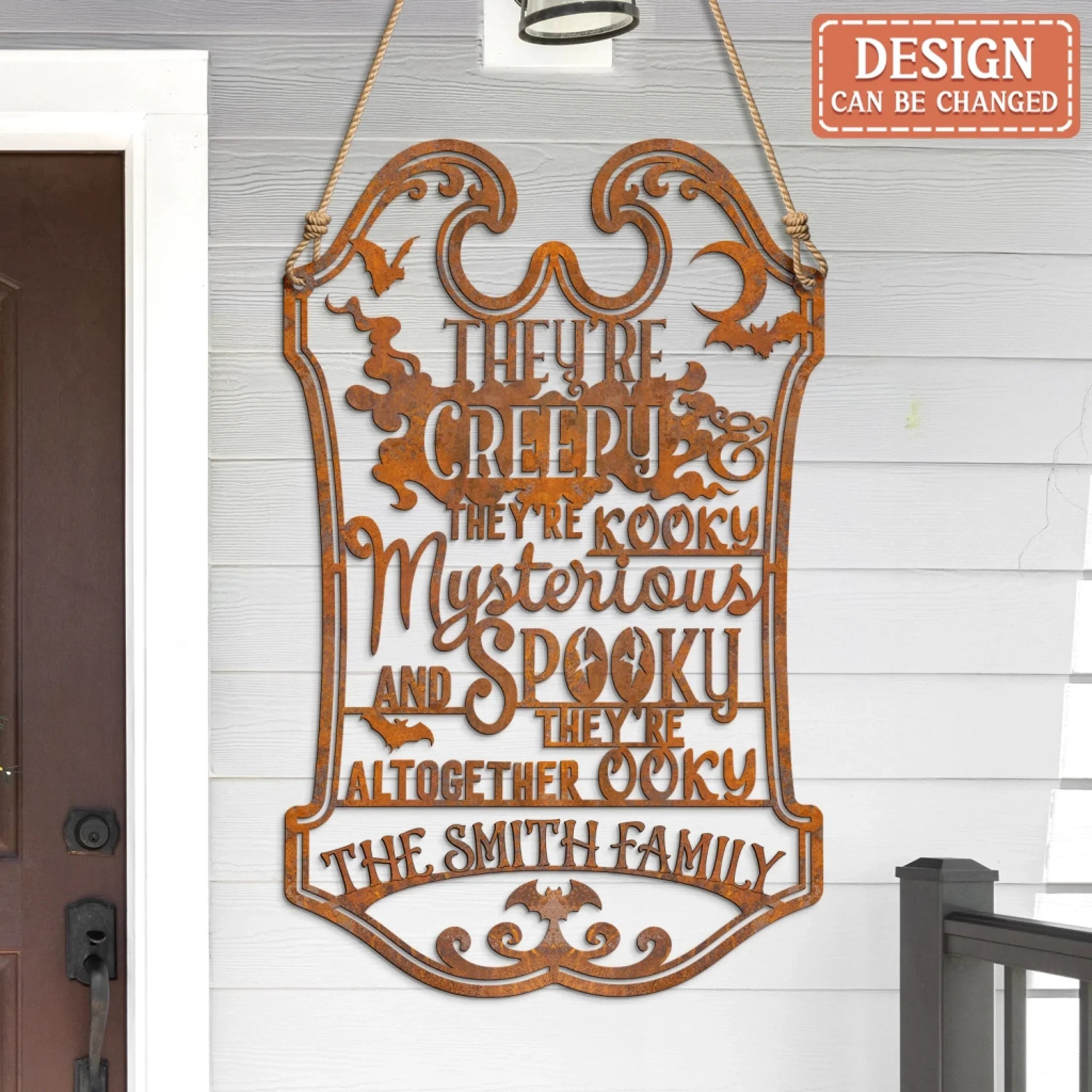 Personalized Spooky Family Metal Sign - Gift Idea For Family - They're Creepy They're Kooky Mysterious