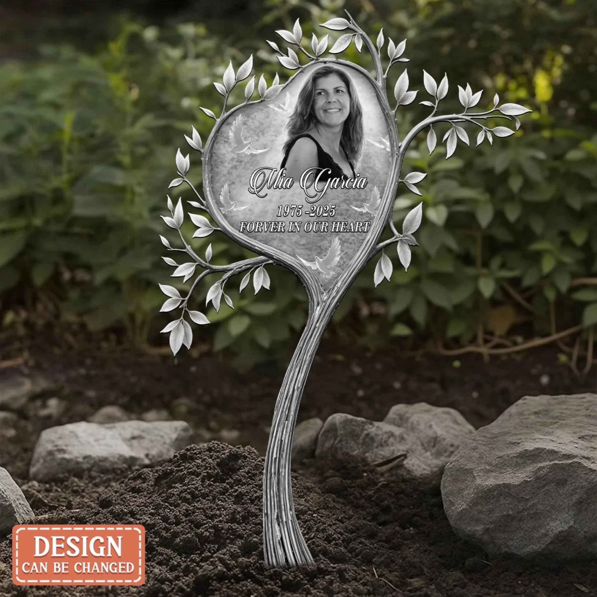 Custom Personalized Memorial  Heart Shape Tree Metal Sign - Memorial Gift Idea - Upload Photo