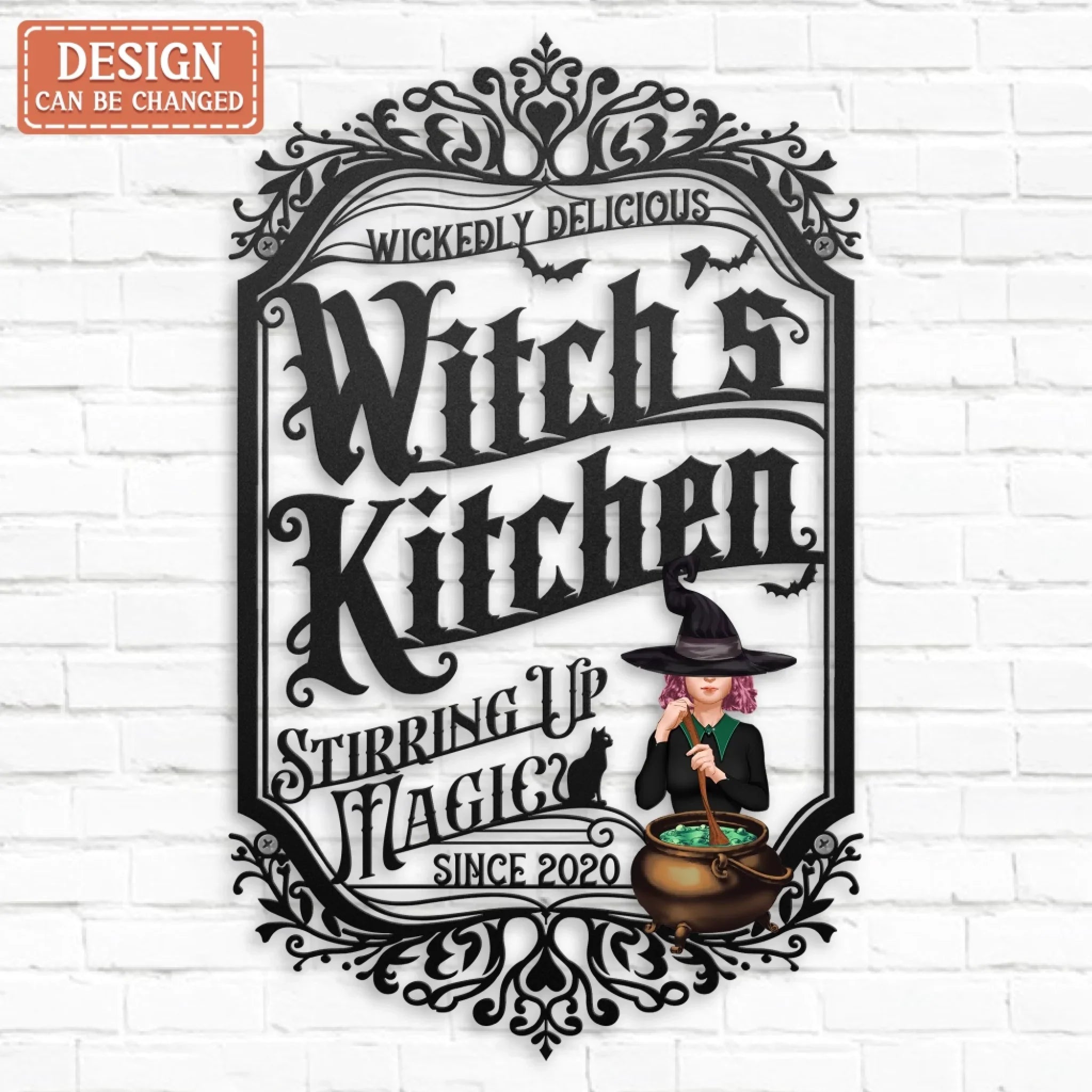 Personalized Witch Kitchen Metal Sign - Gift Idea For Witch Lover - Wickedly Delicious