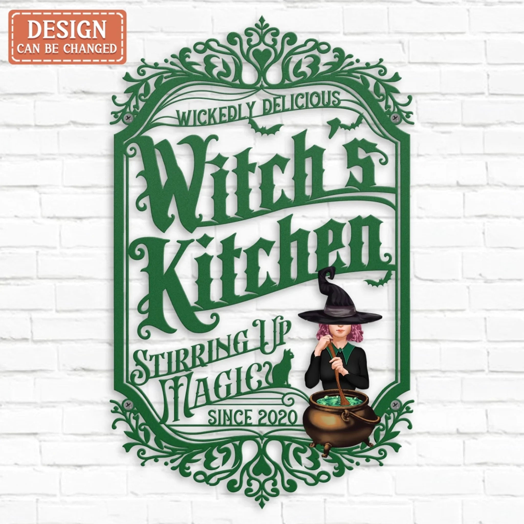 Personalized Witch Kitchen Metal Sign - Gift Idea For Witch Lover - Wickedly Delicious