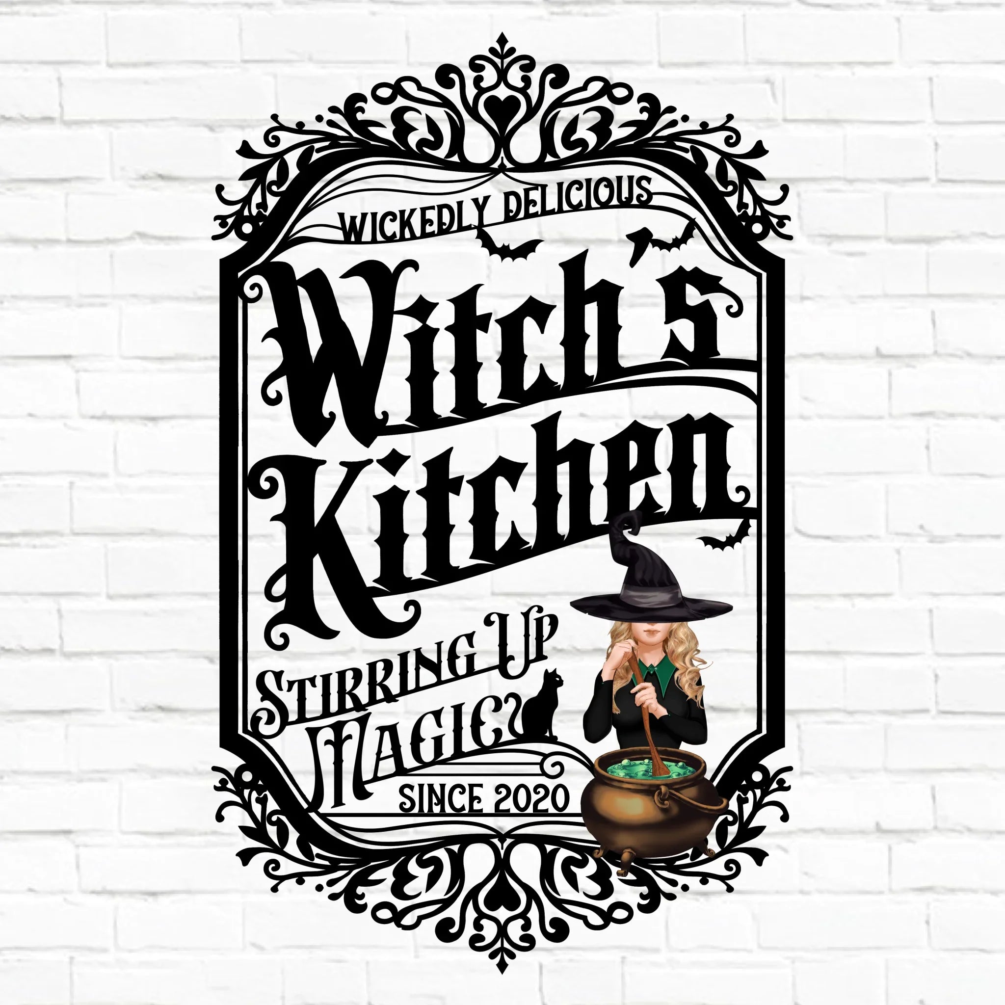 Personalized Witch Kitchen Metal Sign - Gift Idea For Witch Lover - Wickedly Delicious