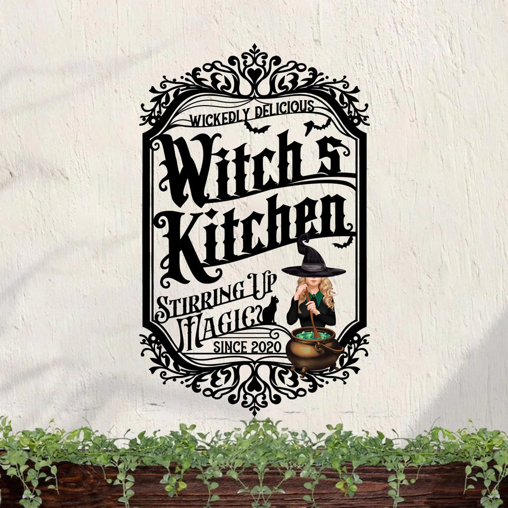 Personalized Witch Kitchen Metal Sign - Gift Idea For Witch Lover - Wickedly Delicious