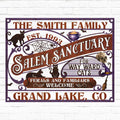 Personalized Salem Sanctuary Metal Sign - Gift Idea For Witch Lover - Ferals And Familiars Welcome