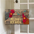 Custom Name Chicken Coop Wooden Sign - Gift Idea For Chicken Lover