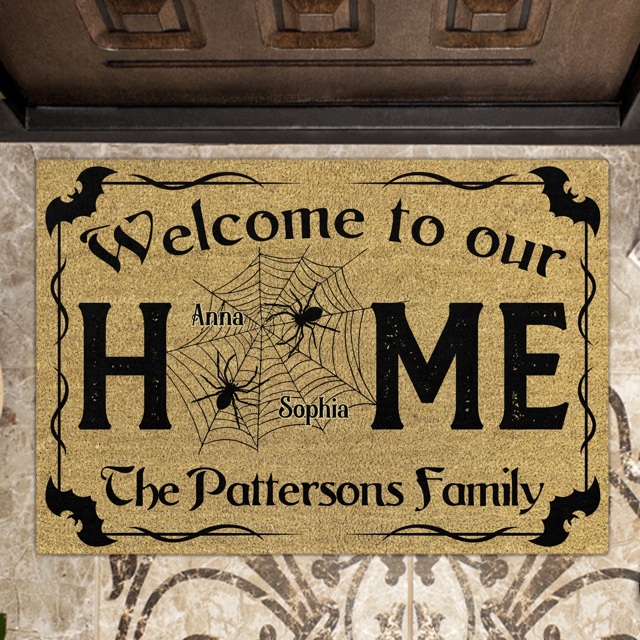 Personalized Spooky Doormat - Halloween Gift Idea For Family - Welcome To Our Home