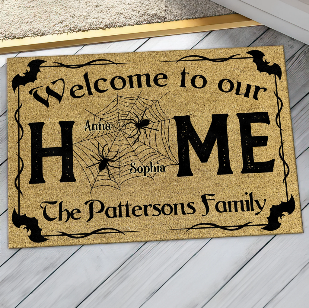 Personalized Spooky Doormat - Halloween Gift Idea For Family - Welcome To Our Home