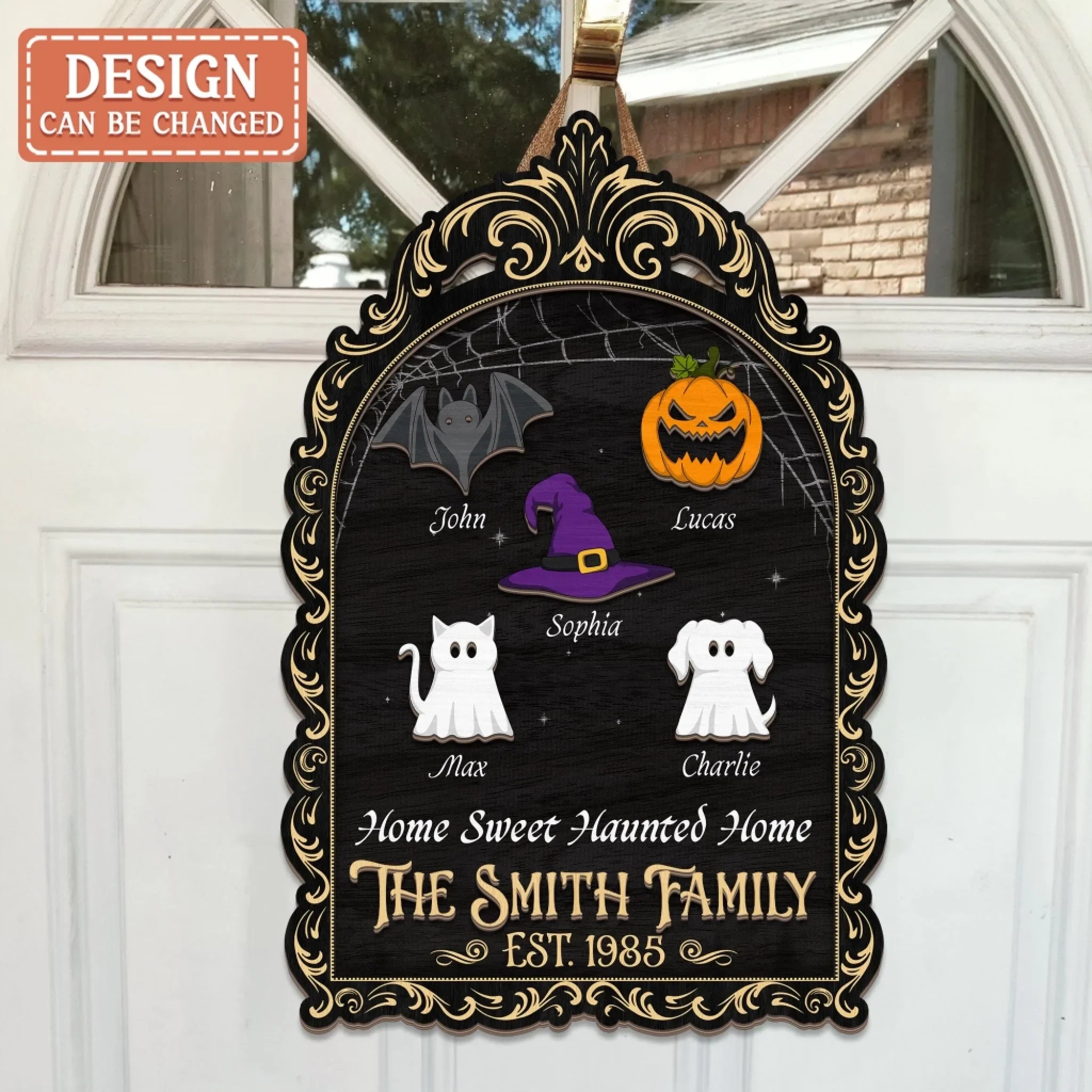 Personalized Halloween 2 Layered Wooden Art - Gift Idea For Couple/Family/Pet Lover - Home Sweet Haunted Home