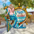 Personalized Mermaid Acrylic Suncatcher - Summer Gift Idea - A Salty Pirate And His Beautiful Mermaid Live Here