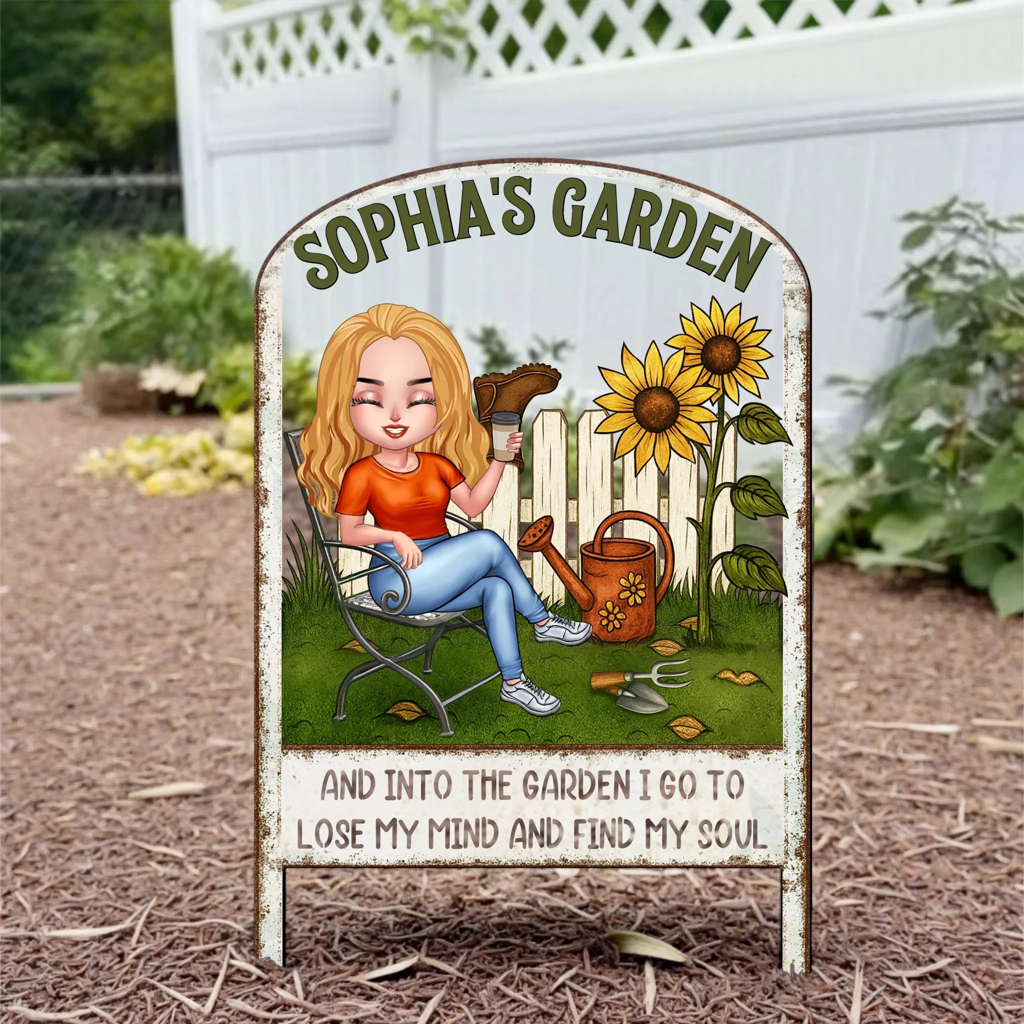 Personalized Garden Metal Sign - Gift Idea For Garden Lover - And Into The Garden I Go To Lose My Mind And Find My Soul
