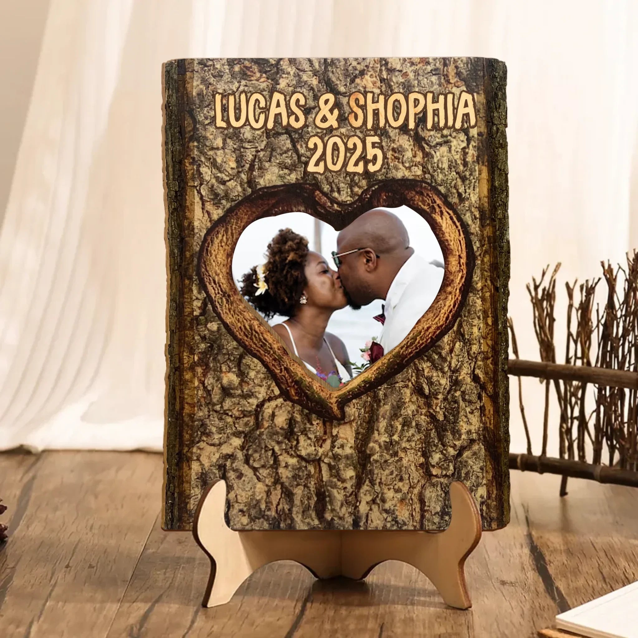 Personalized Photo Couple Wooden Art - Gift Idea For Couple
