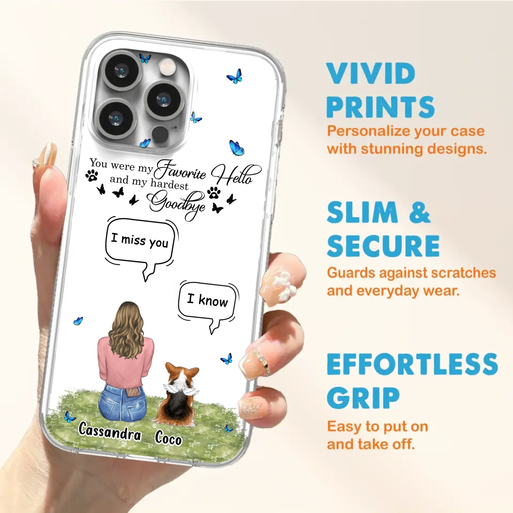 Personalized Pet Phone Case - Upto 4 Pets - Mother's Day Gift Idea For Couple/Dog/Cat Lover - You Were My Favorite Hello - Case For iPhone/Samsung