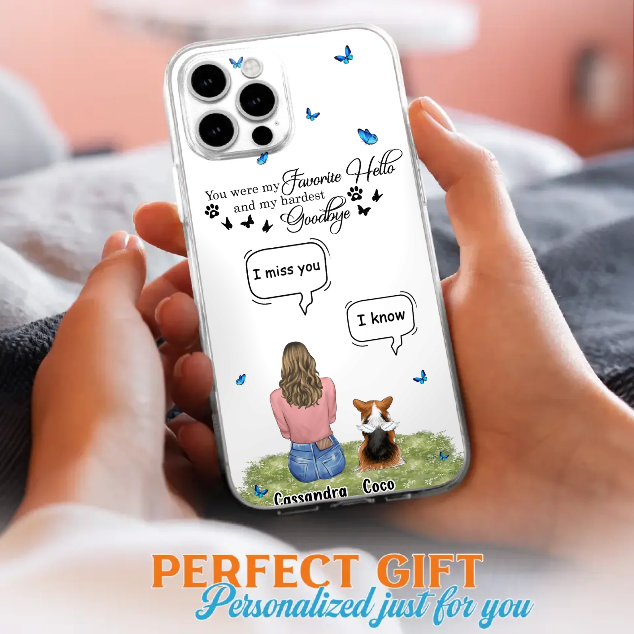 Personalized Pet Phone Case - Upto 4 Pets - Mother's Day Gift Idea For Couple/Dog/Cat Lover - You Were My Favorite Hello - Case For iPhone/Samsung