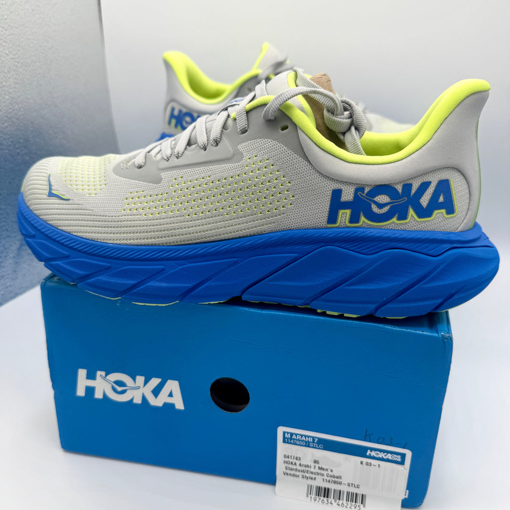 Hoka Arahi 7 Men’s Running Shoes in Stardust Electric Cobalt