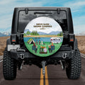 Personalized Camping Spare Tire Cover - Adult/Couple/Single Parent/Parents With Up to 2 Kids And 3 Pets - Gift Idea For Couple/Camping Lover - Drive Slow Drunk Campers Matter