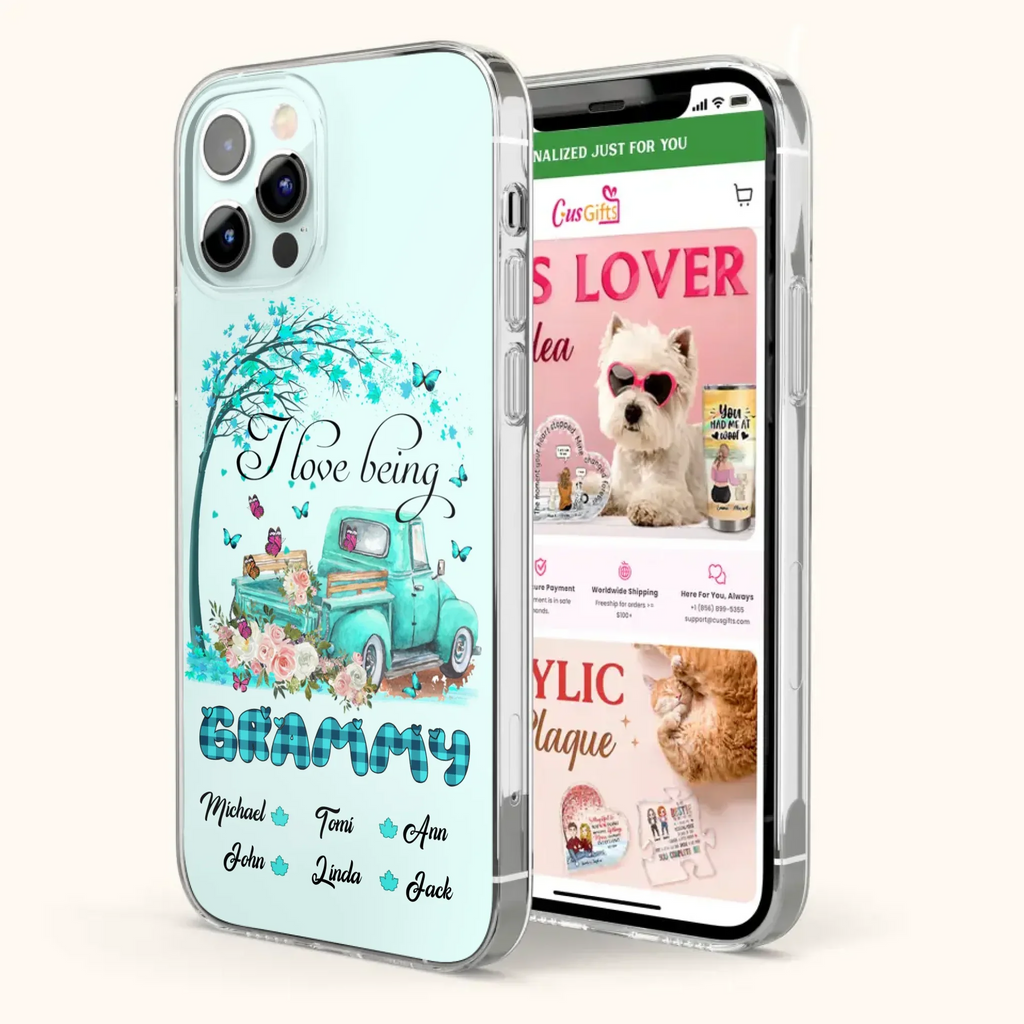 Custom Personalized Phone Case - I Love Being Grandma - R5OIKQ