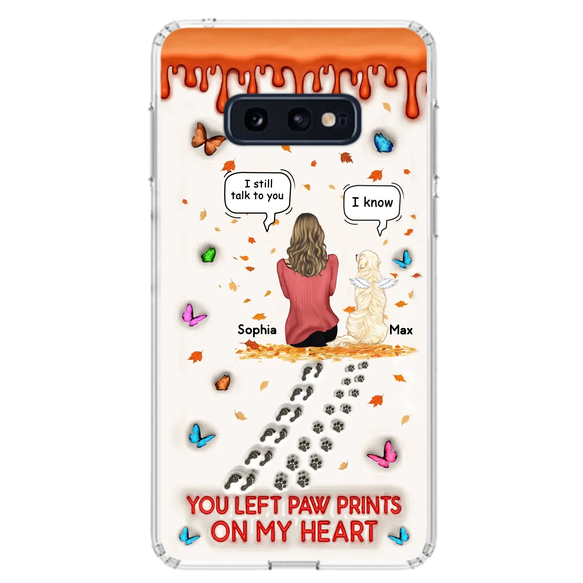 Custom Personalized Memorial Dog Phone Case - Memorial Gift Idea For Pet Lover - Case For iPhone/ Samsung - You Left Paw Prints On My Heart