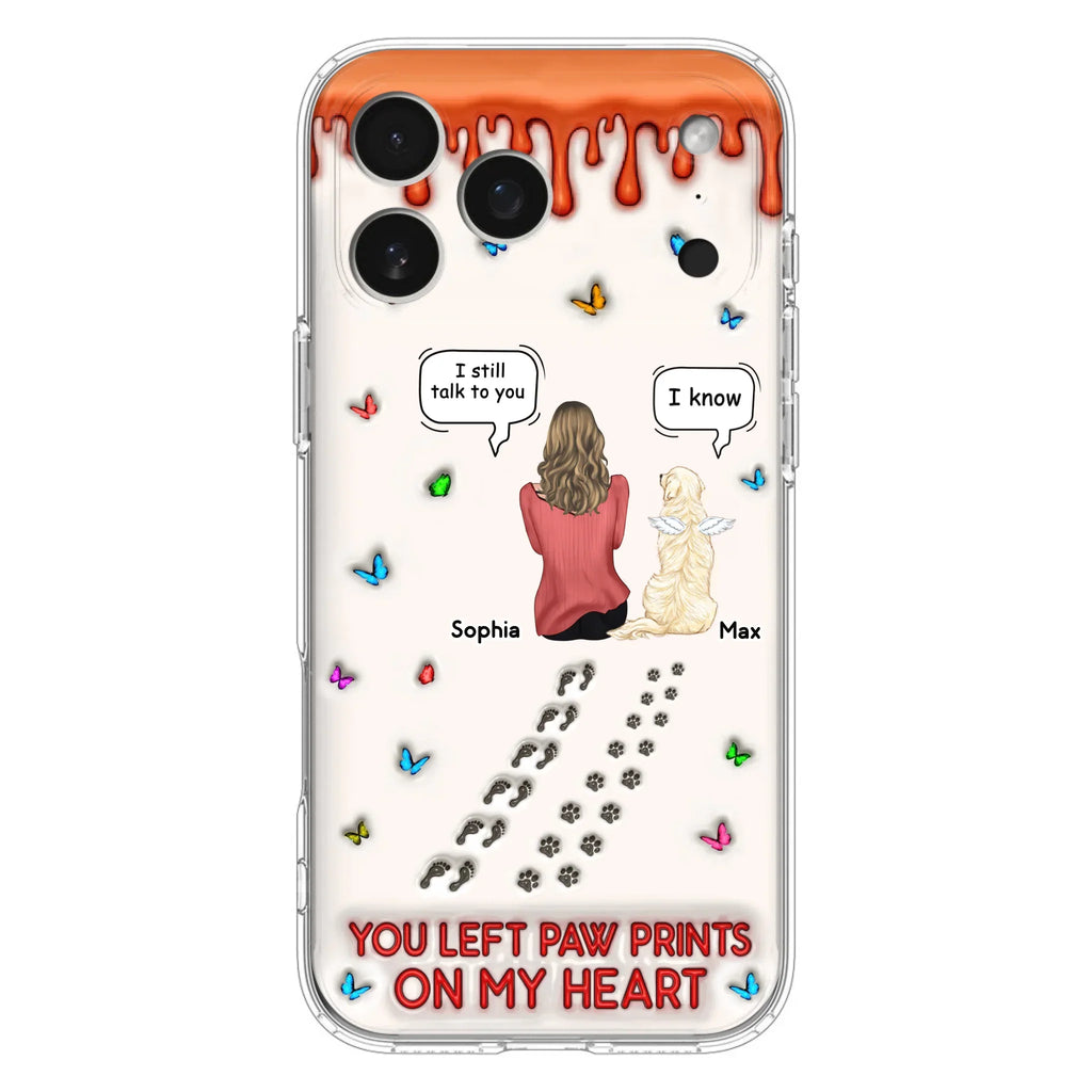 Custom Personalized Memorial Dog Phone Case - Memorial Gift Idea For Pet Owner - Case For iPhone/ Samsung - You Left Paw Prints On My Heart