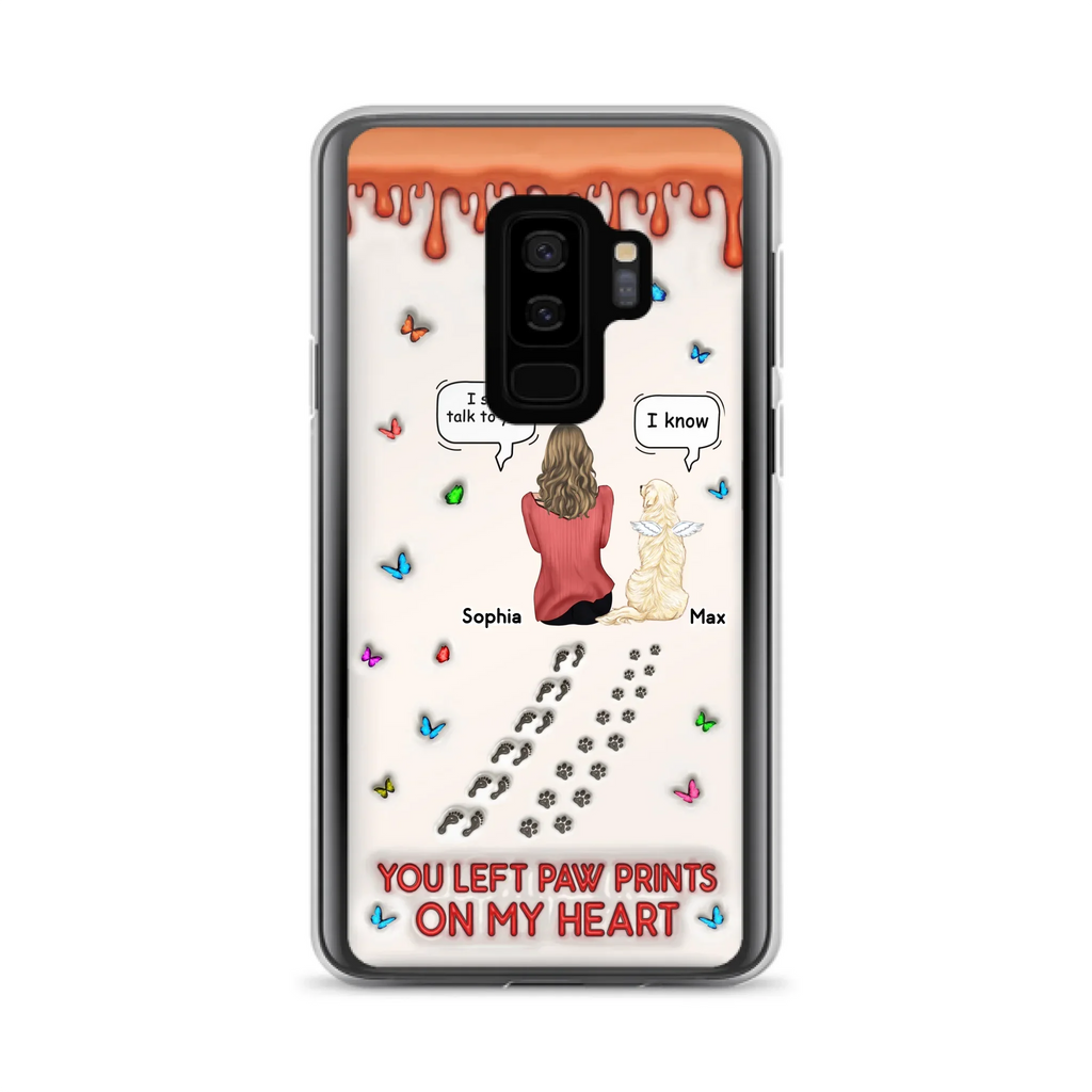 Custom Personalized Memorial Dog Phone Case - Memorial Gift Idea For Pet Owner - Case For iPhone/ Samsung - You Left Paw Prints On My Heart