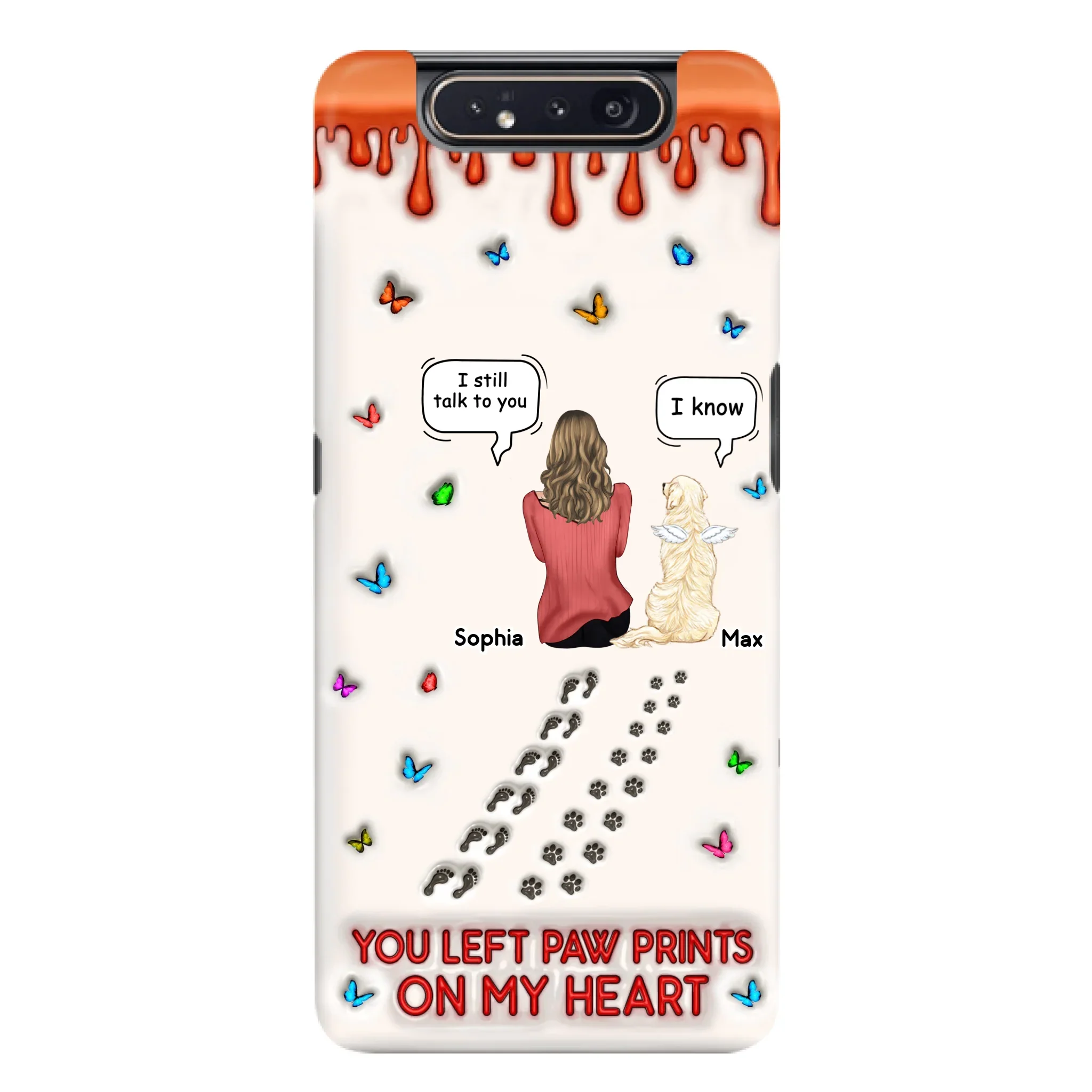 Custom Personalized Memorial Dog Phone Case - Memorial Gift Idea For Pet Owner - Case For iPhone/ Samsung - You Left Paw Prints On My Heart