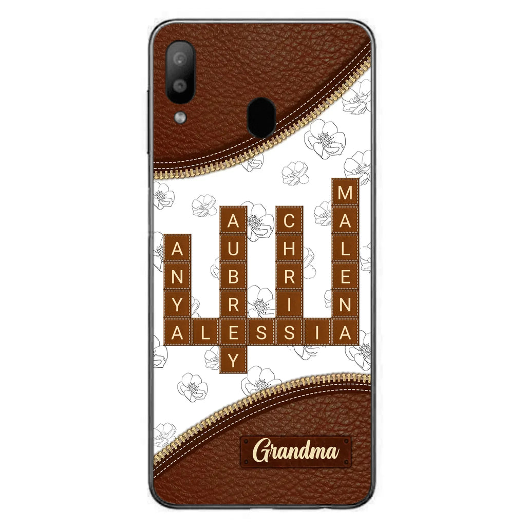 Custom Personalized Grandma Crossword iPhone/ Samsung Case - Gift Idea For Christmas/ Grandma