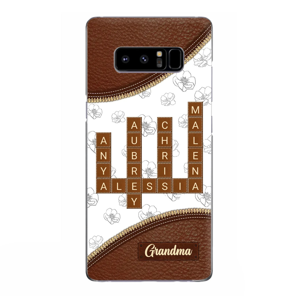 Custom Personalized Grandma Crossword iPhone/ Samsung Case - Gift Idea For Christmas/ Grandma