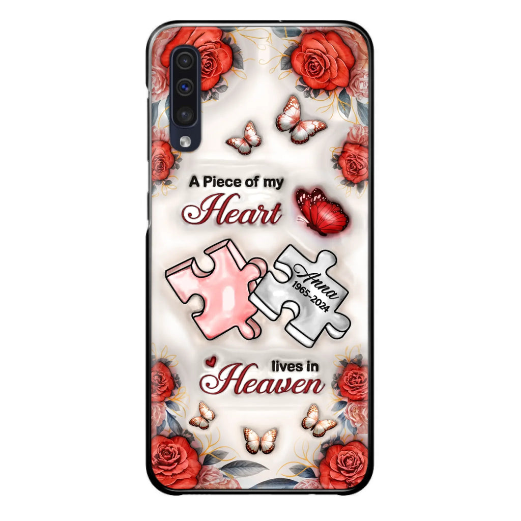 Custom Personalized Memorial Phone Case - Memorial Gift Idea - Case For iPhone/ Samsung - A Piece Of My Heart Lives In Heaven
