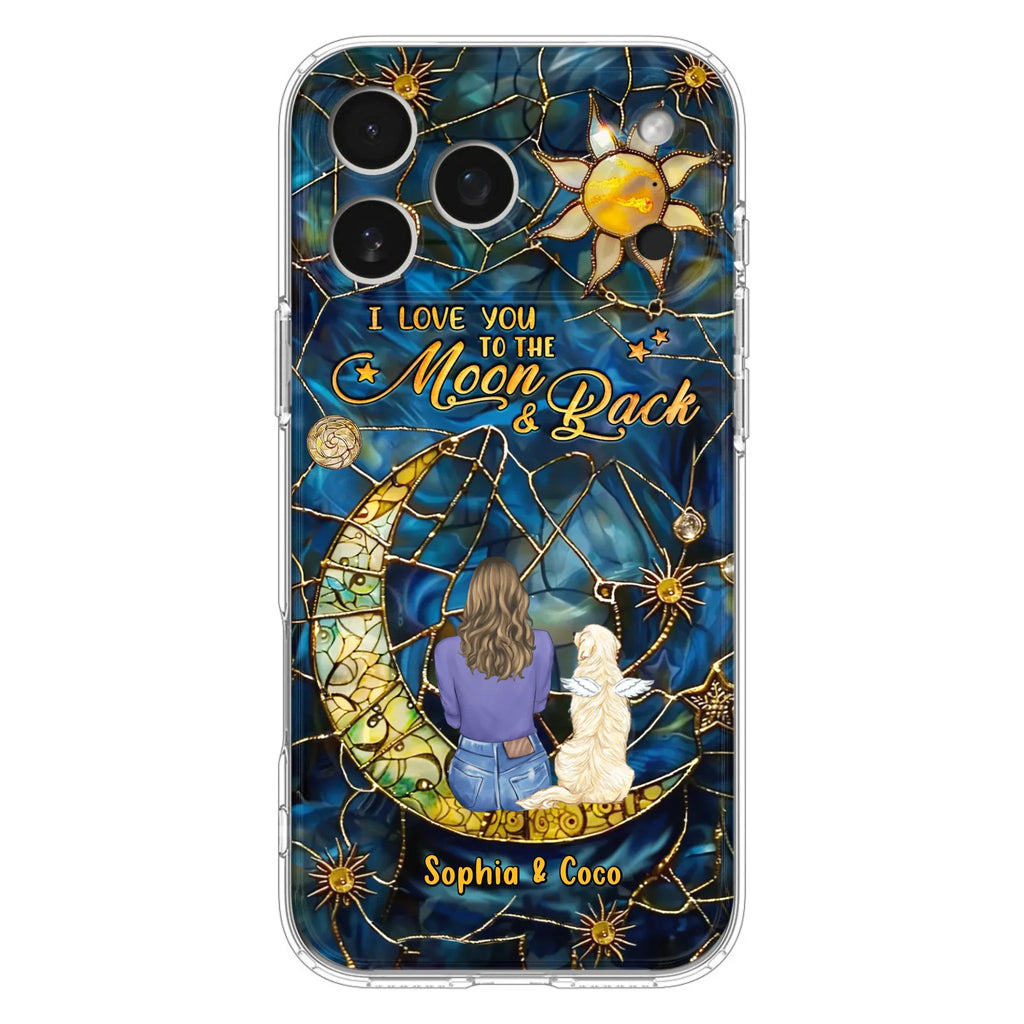 Custom Personalized Memorial Pet Phone Case - Memorial Gift Idea For Pet Lover - Case For iPhone/ Samsung - I Love You To The Moon & Back