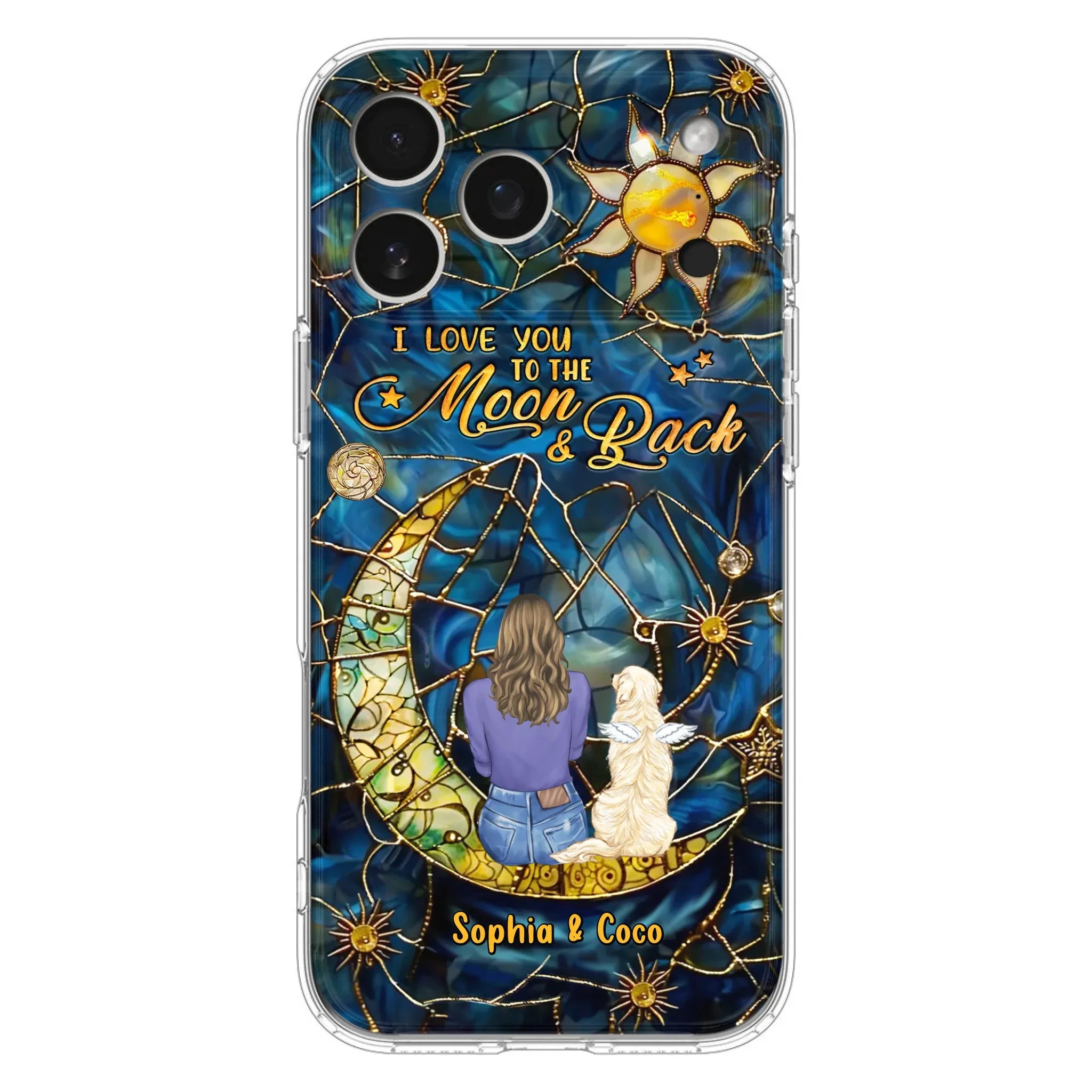 Custom Personalized Memorial Pet Phone Case - Memorial Gift Idea For Pet Lover - Case For iPhone/ Samsung - I Love You To The Moon & Back