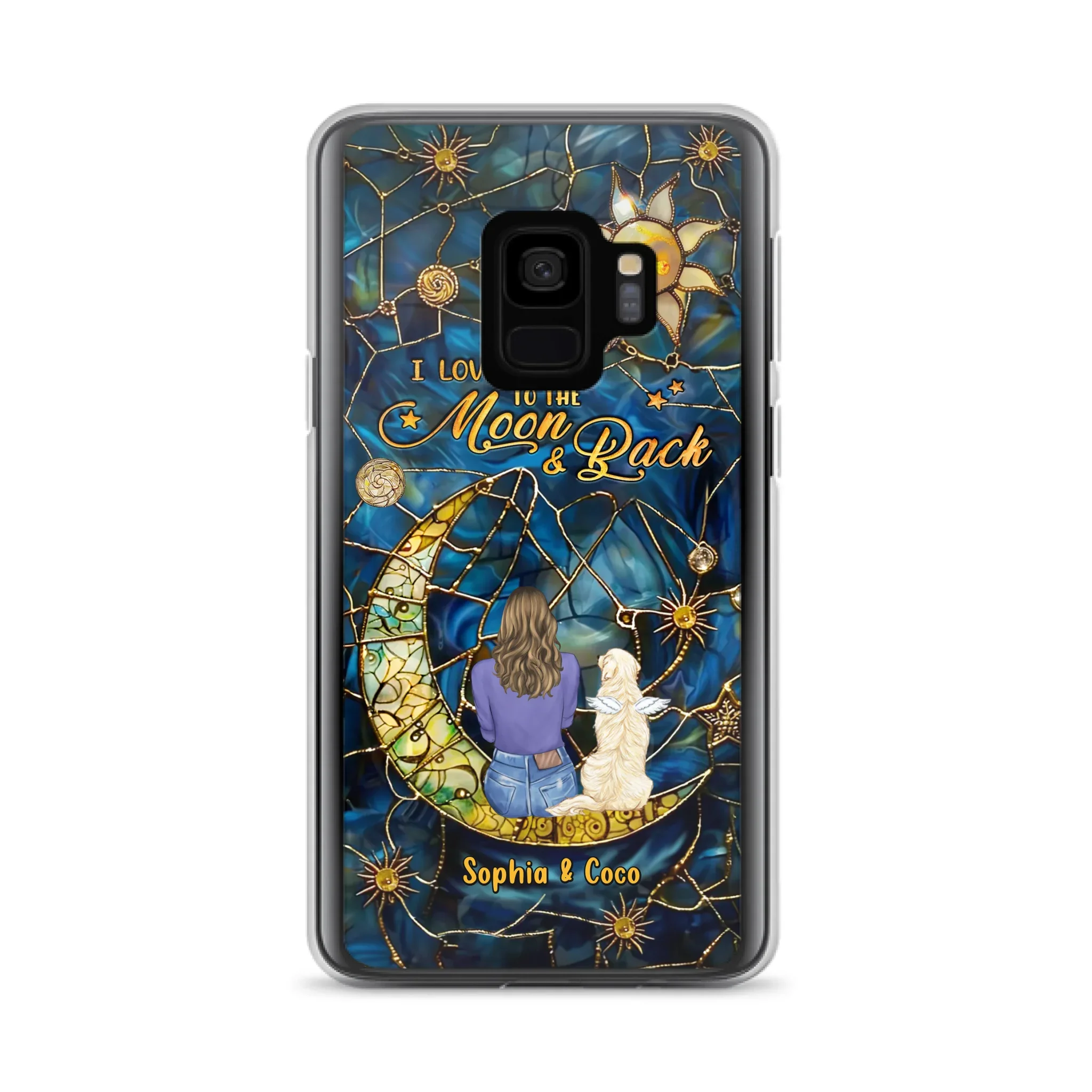 Custom Personalized Memorial Pet Phone Case - Memorial Gift Idea For Pet Lover - Case For iPhone/ Samsung - I Love You To The Moon & Back