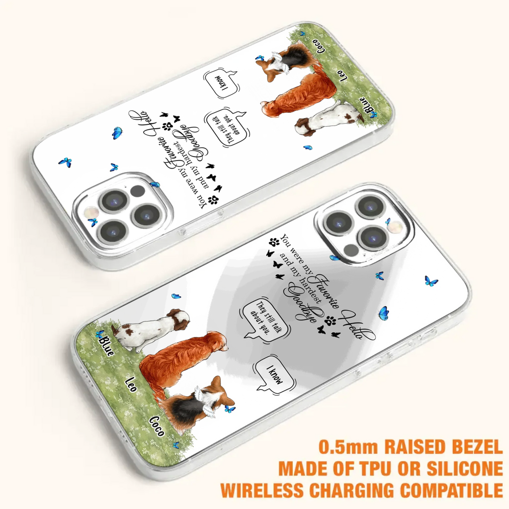 Custom Personalized Pet Phone Case - Memorial Gift Idea For Dog/ Cat Lover - You Were My Favorite Hello - Case For iPhone/Samsung