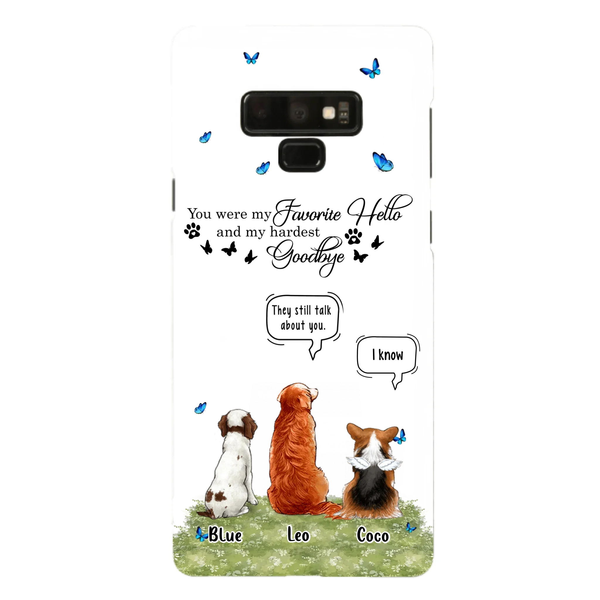 Custom Personalized Pet Phone Case - Memorial Gift Idea For Dog/ Cat Lover - You Were My Favorite Hello - Case For iPhone/Samsung