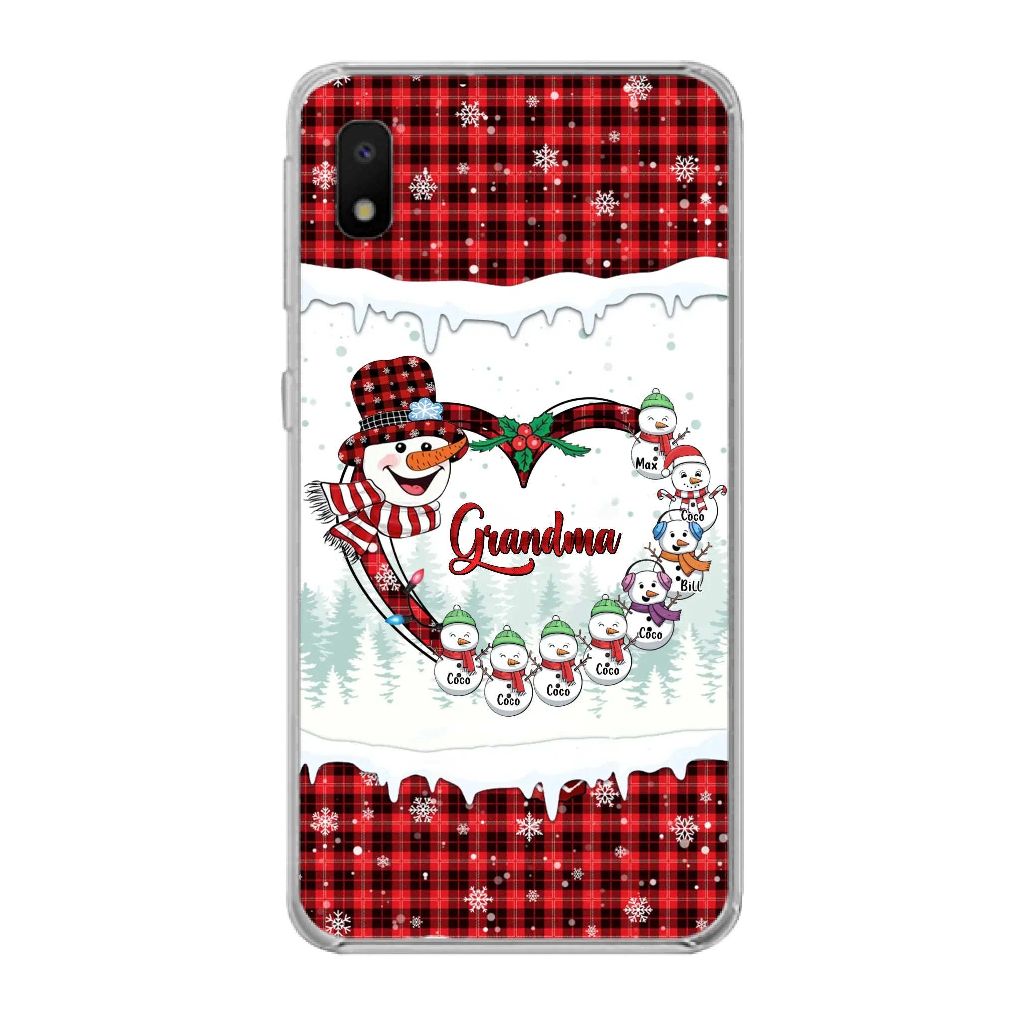 Custom Personalized Christmas Grandma Children Phone Case - Gift For Grandma/ Mom - Upto 8 Kids - Case For iPhone/ Samsung